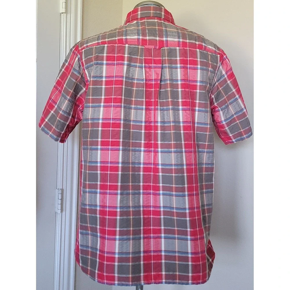 The North Face Men's Multicolor Plaid Short Sleeve Button Down Shirt Sz L